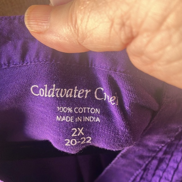 FINAL MARKDOWN Coldwater creek embellished Purple Blouse 2x - Picture 4 of 4